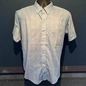 Vintage Men’s Shirt Vintage Blue Plaid Button Up Val Mark 1970s Size Large Retro